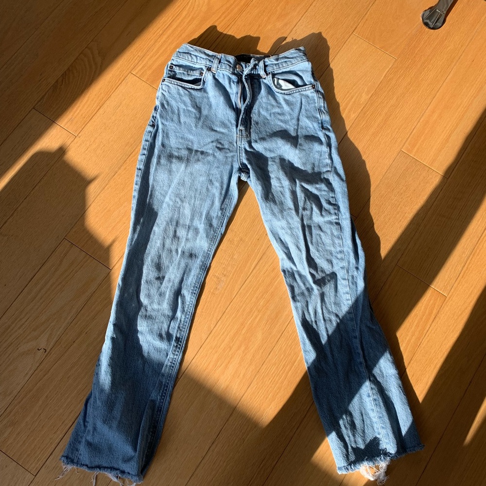 ASOS cropped flare light wash jeans